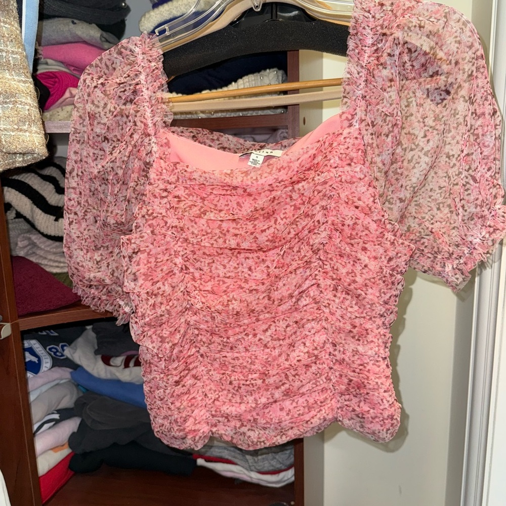 Smocked Floral Pink Women's Top
